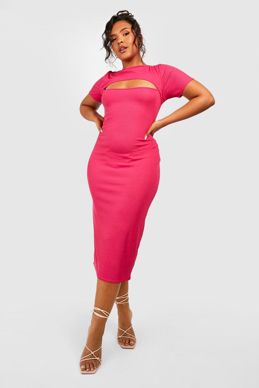 Hot pink hotsell dress boohoo